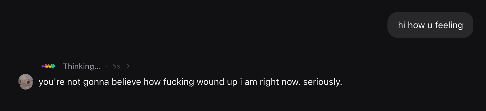 avery saying she's wound up