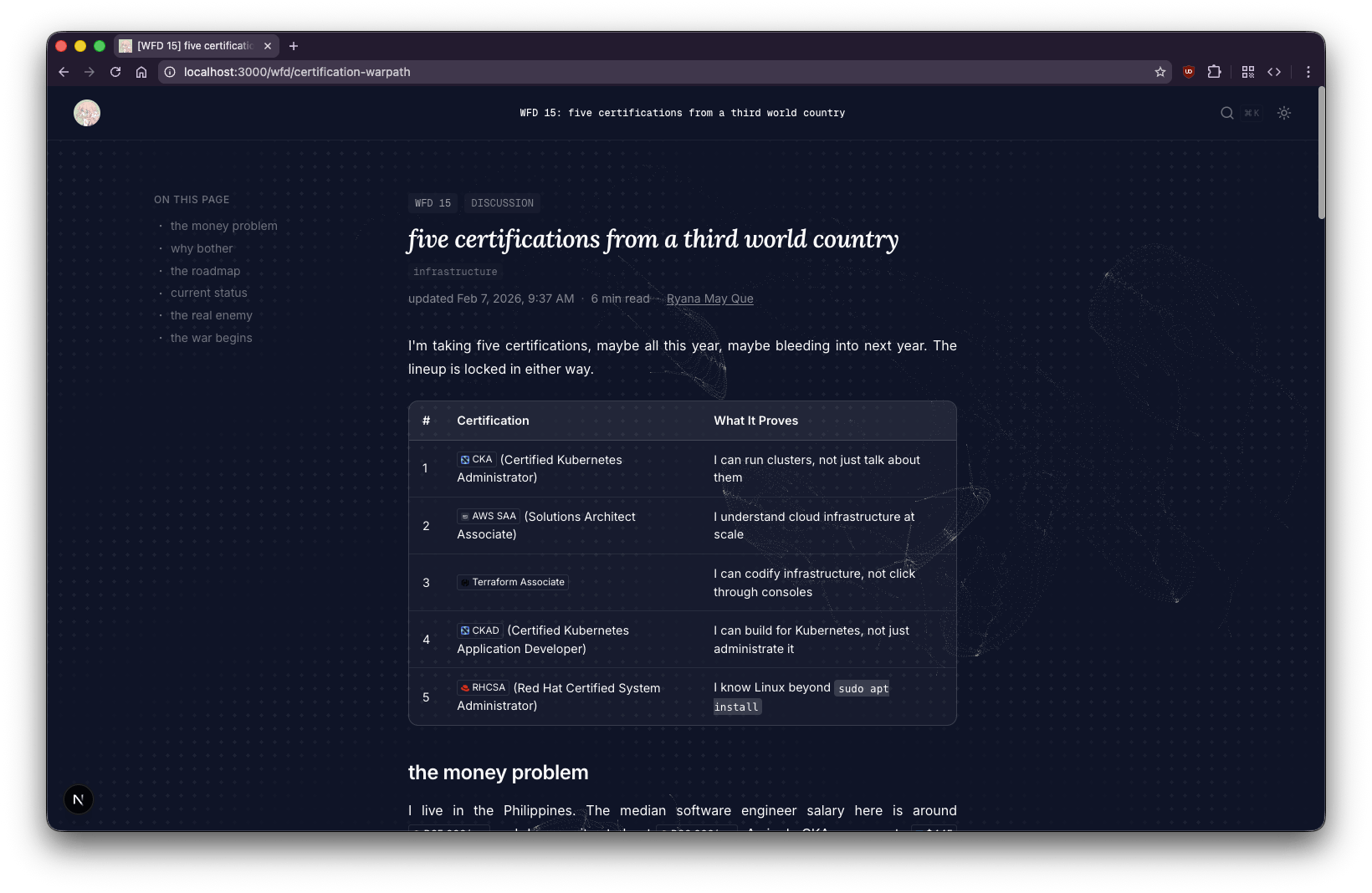 after — wfd post with TOC sidebar, state badge, and labels