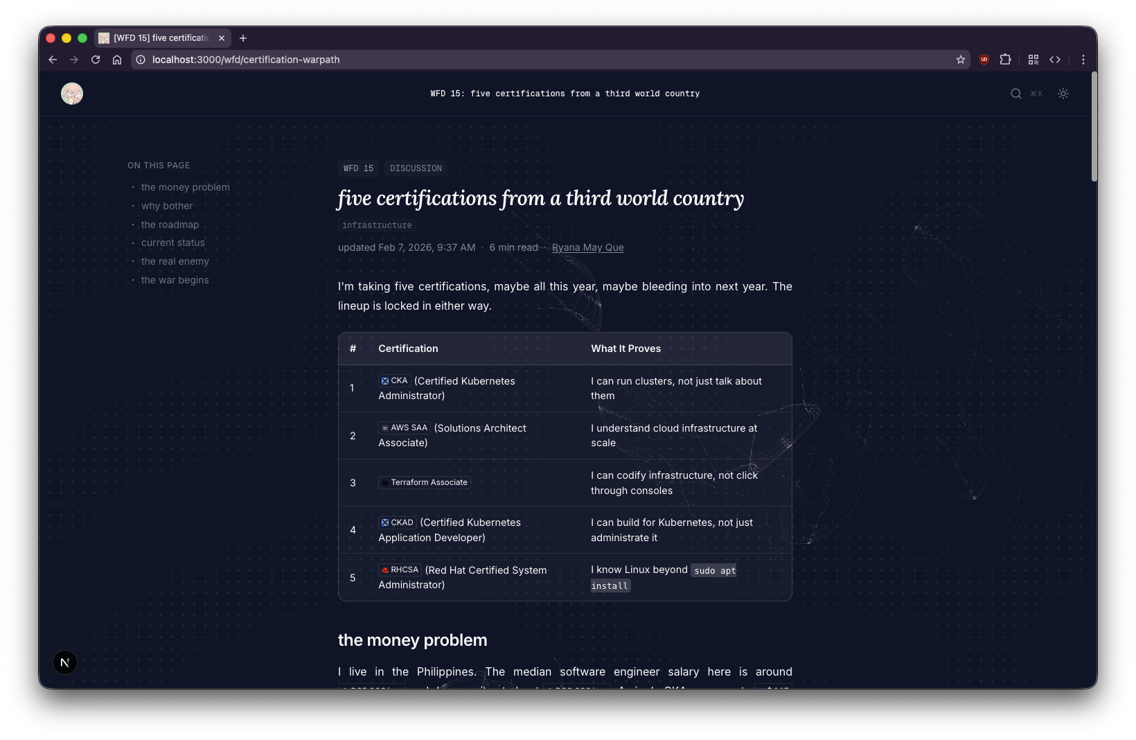 after — wfd post with TOC sidebar, state badge, and labels