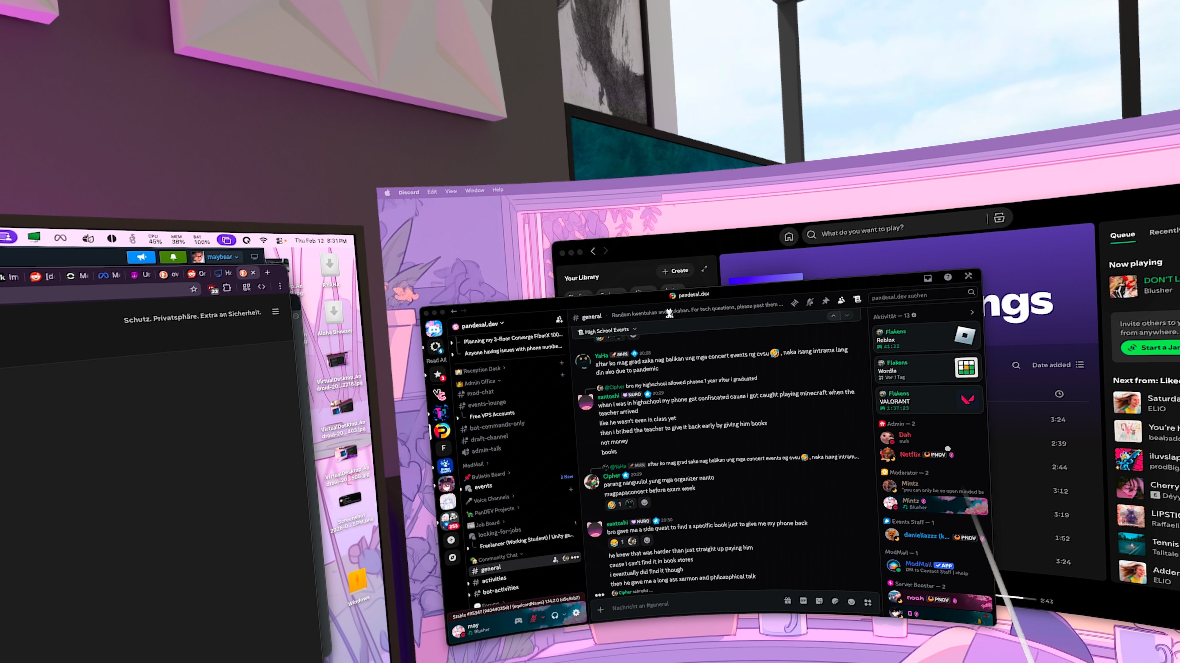 my virtual desktop environment in the Quest 3