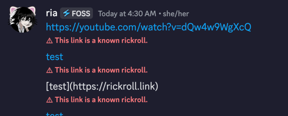 antirickroll project screenshot