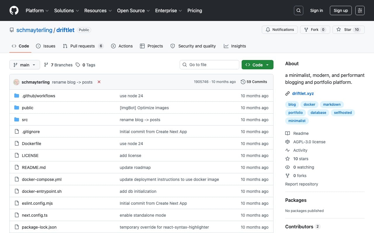 driftlet project screenshot