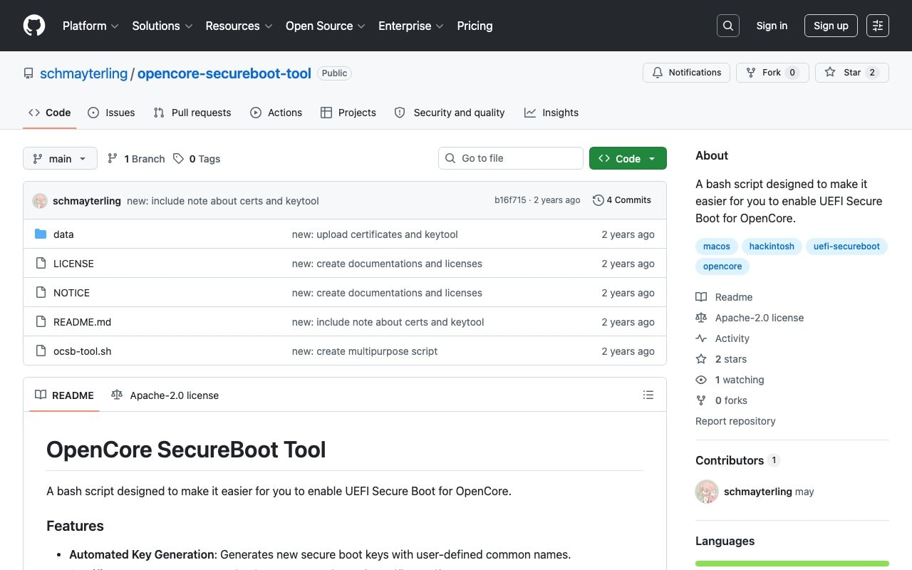 secureboot-tool project screenshot